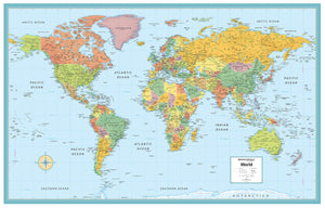 Rand McNally World Folded Wall Map,Used