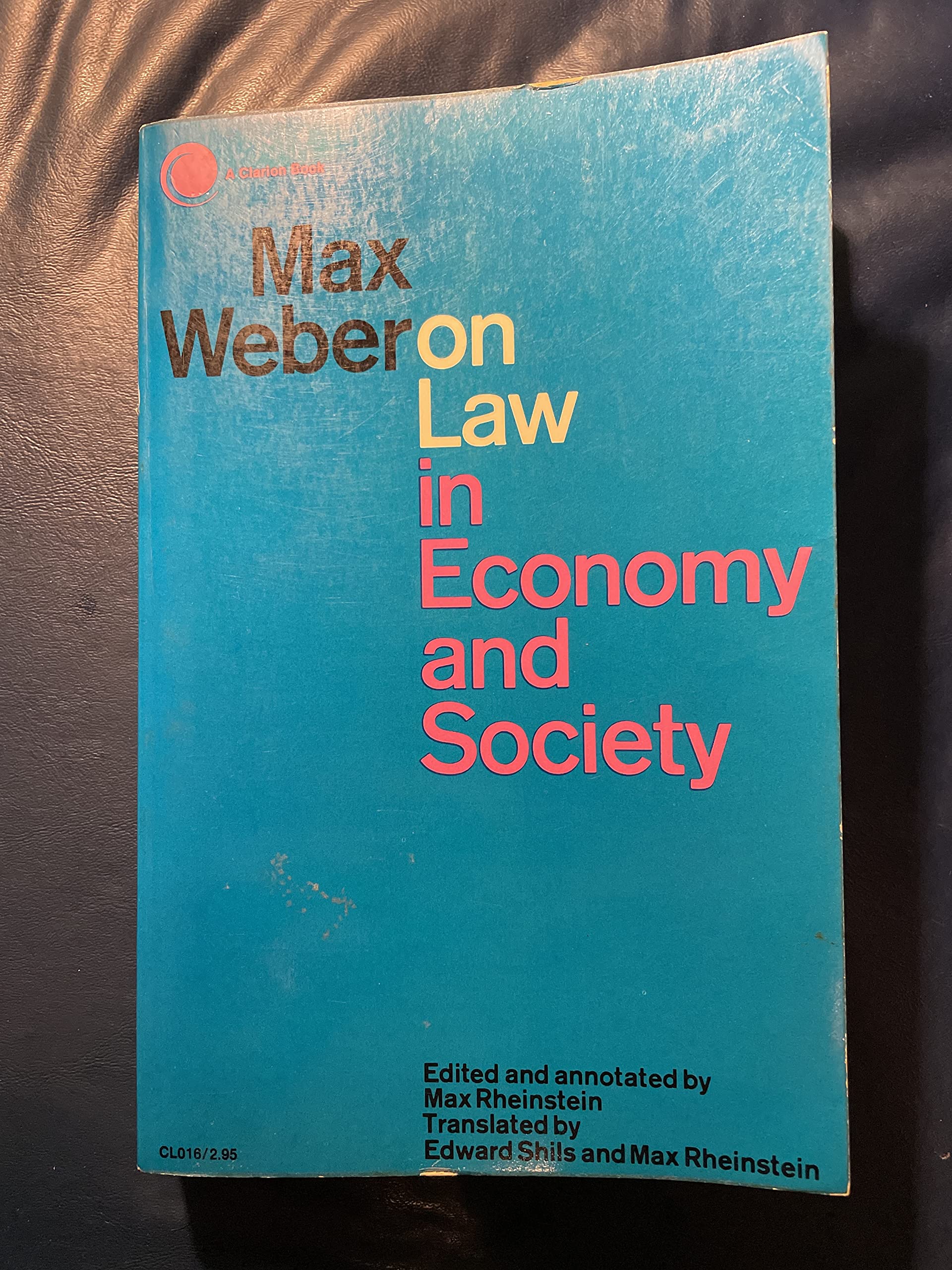 Max Weber On Law In Economy And Society,Used