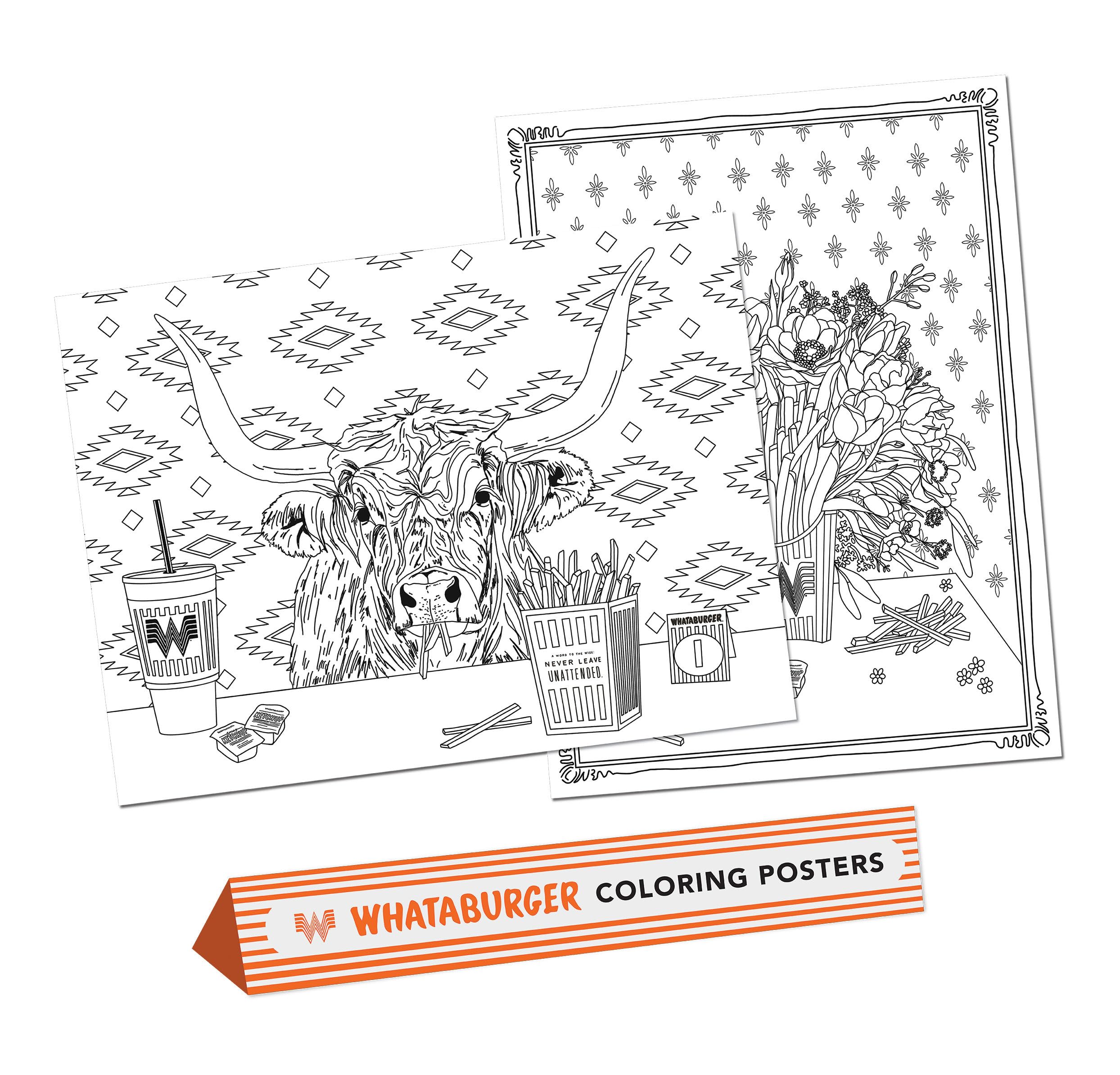 Whataburger Coloring Posters: Fun FoodThemed Jumbo Coloring For Kids And Adults (Whataburger Activity Series)