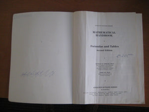 Schaum's Mathematical Handbook of Formulas and Tables,New