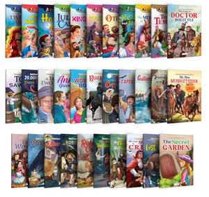 Ultimate Collection Of Illustrated Classics : Oliver Twist, Little Women & More Early Learning Book For Kids, Children Learning Story Books, Classic Storyset, Toddlers Learning Book | Pack Of 32 Books