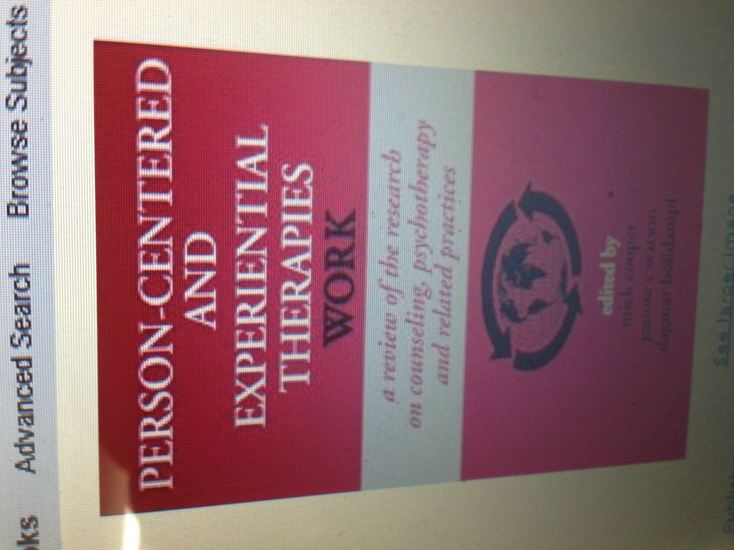 PersonCentered and Experiential Therapies Work,Used