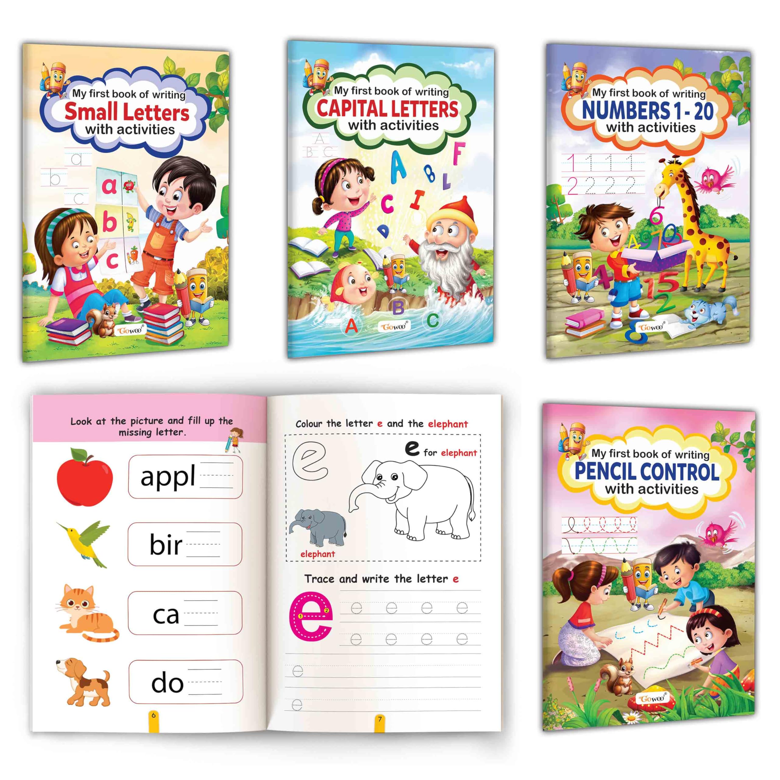 My First Book Of Writing Workbook With Fun Exercises : Writing Practice For Toddlers, Early Learning Writing Books, Preschool Writing Workbook | Combo Of 4 Books