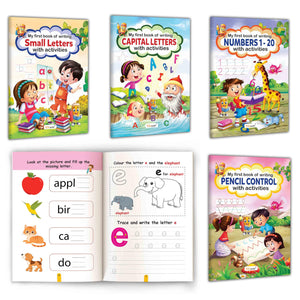 My First Book Of Writing Workbook With Fun Exercises : Writing Practice For Toddlers, Early Learning Writing Books, Preschool Writing Workbook | Combo Of 4 Books
