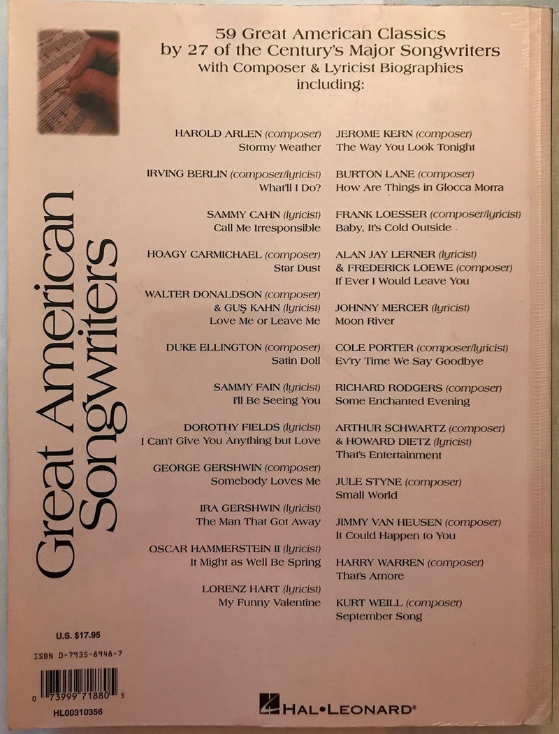 Great American Songwriters Piano, Vocal and Guitar Chords,Used