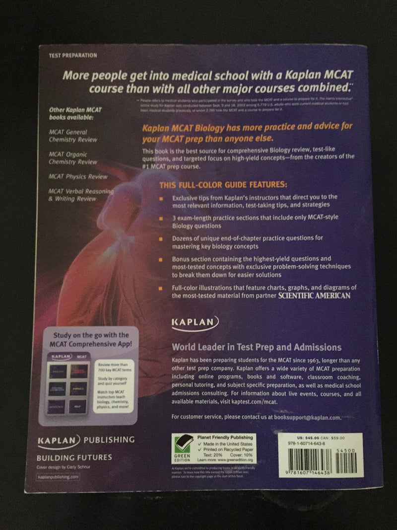 Kaplan MCAT Biology Review,Used