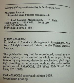 Successful Small Business Management,Used