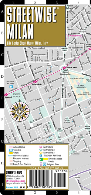 Streetwise Milan Map  Laminated City Center Street Map Of Milan, Italy  Folding Pocket Size Travel Map With Metro Map