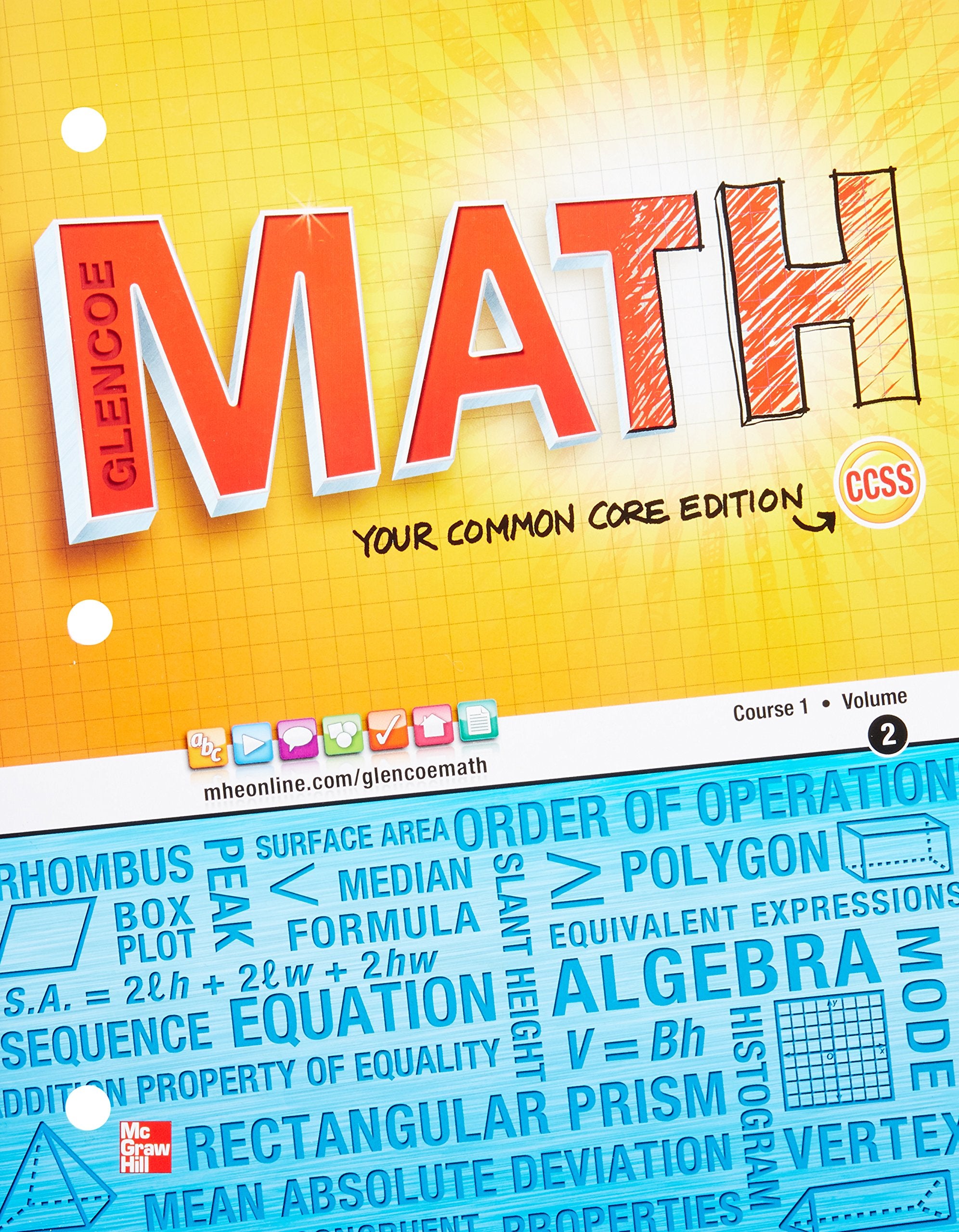 Glencoe Math, Course 1, Student Edition, Volume 2 (Math Applic & Conn Crse)-new