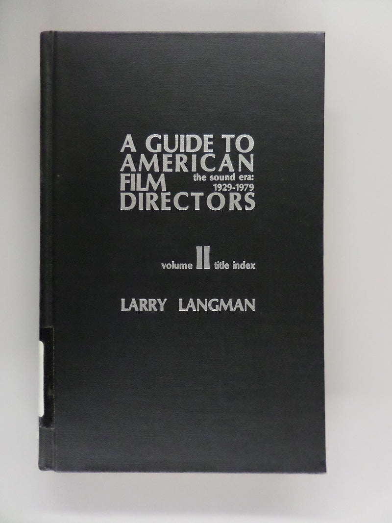 Guide to American Film Directors: The Sound Era, 19291979 (Alliance Manual),Used