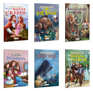Evergreen Illustrated Classics For Kids : Journey To The Centre Of The Earth, Little Women, Moby Dick And More - Classic Story Books, Adventure Book For Children | Pack Of 6 Books