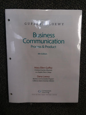 Cengage Learning Business Communication: Process & Product - Essential Guide for Effective Business Communication Skills