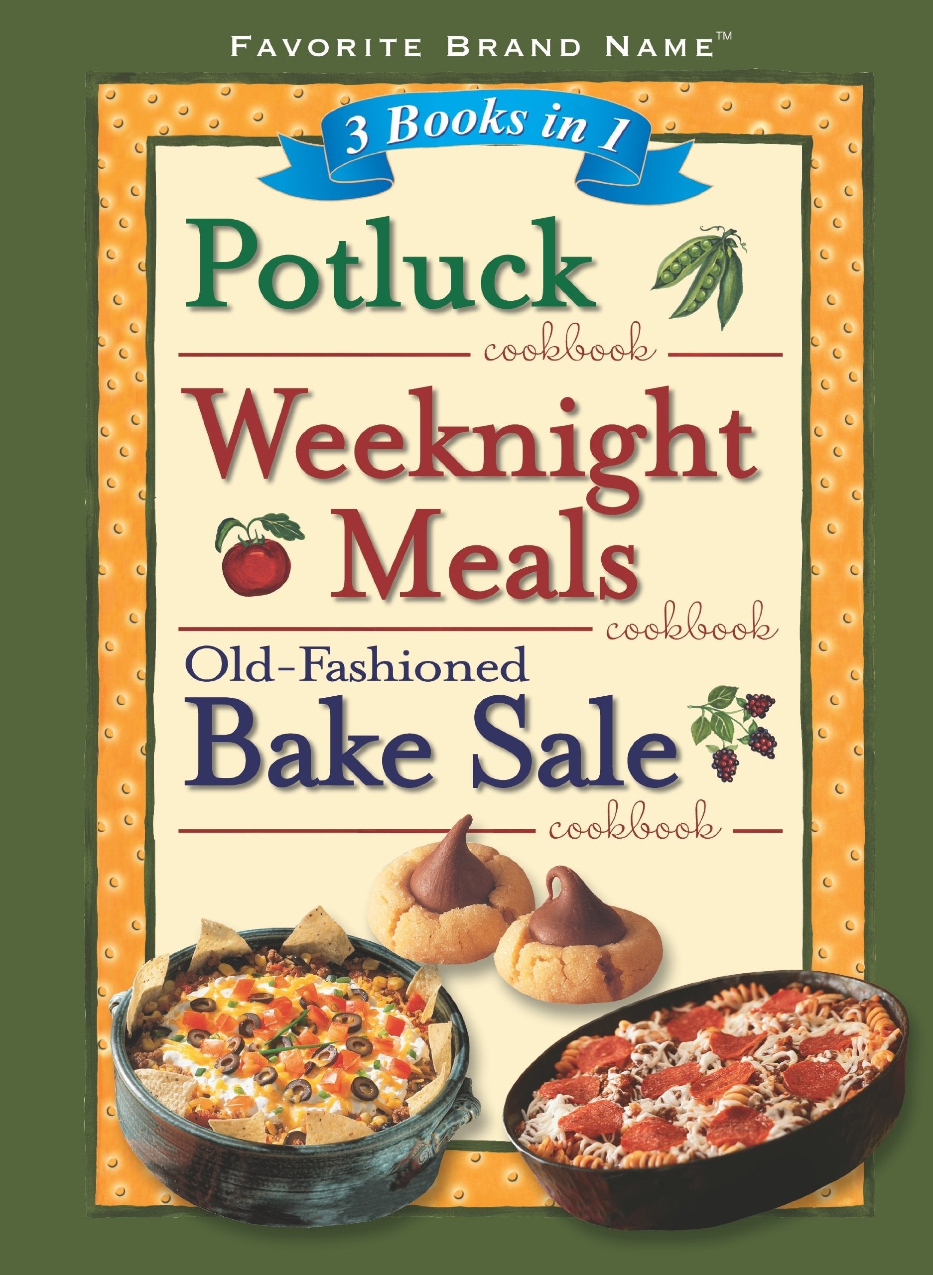 3 Books in 1: Potluck Cookbook, Weeknight Meals Cookbook, and Oldfashioned Bake Sale Cookbook,Used