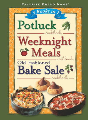3 Books in 1: Potluck Cookbook, Weeknight Meals Cookbook, and Oldfashioned Bake Sale Cookbook,Used