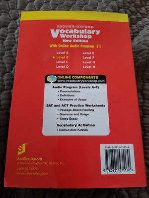 Vocabulary Workshop, Level D, Grade 9, Teacher's Edition,Used