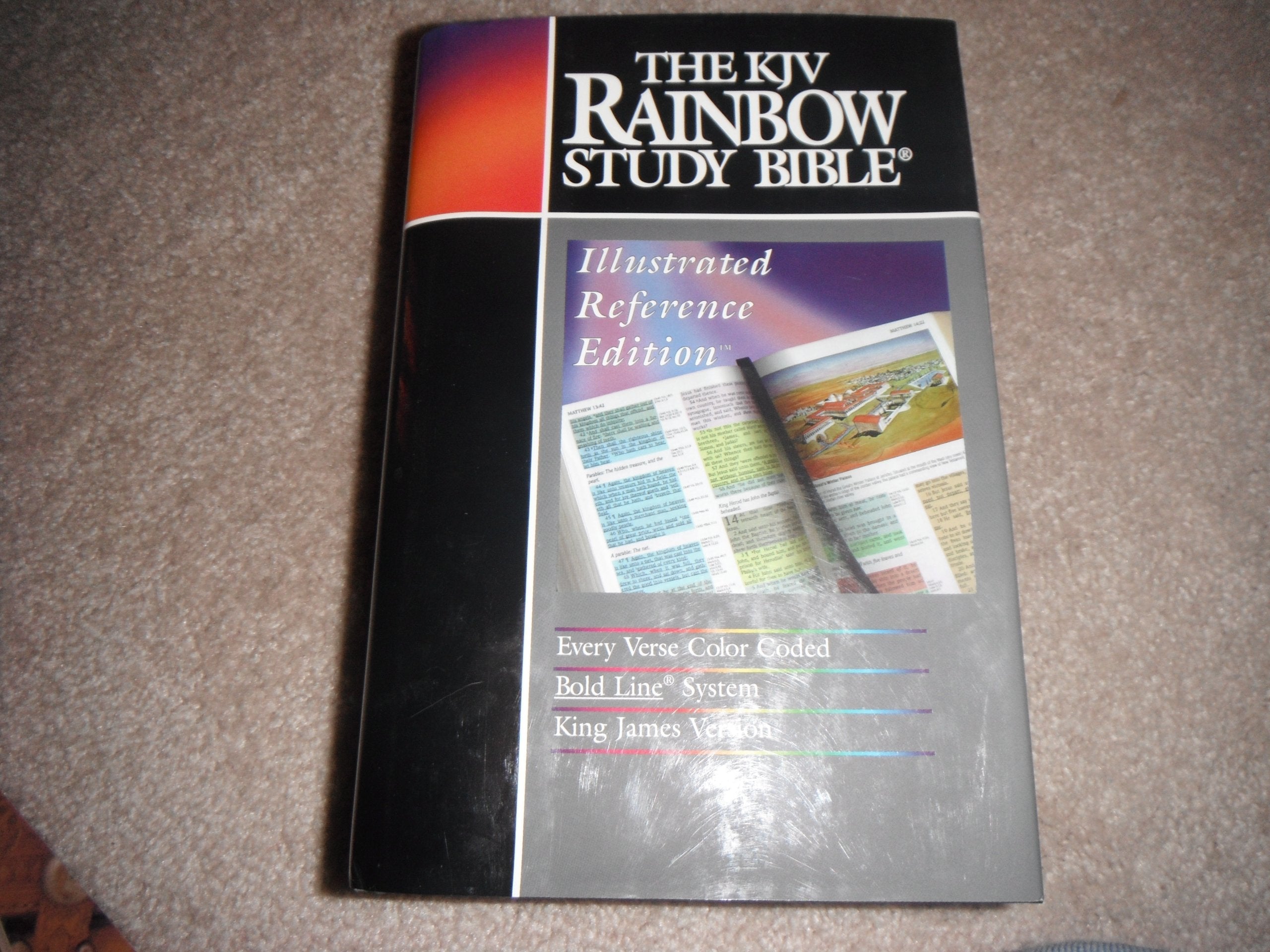 The KJV Rainbow Study Bible: Illustrated Reference Edition, Every Verse ColorCoded, Bold Line System,Used