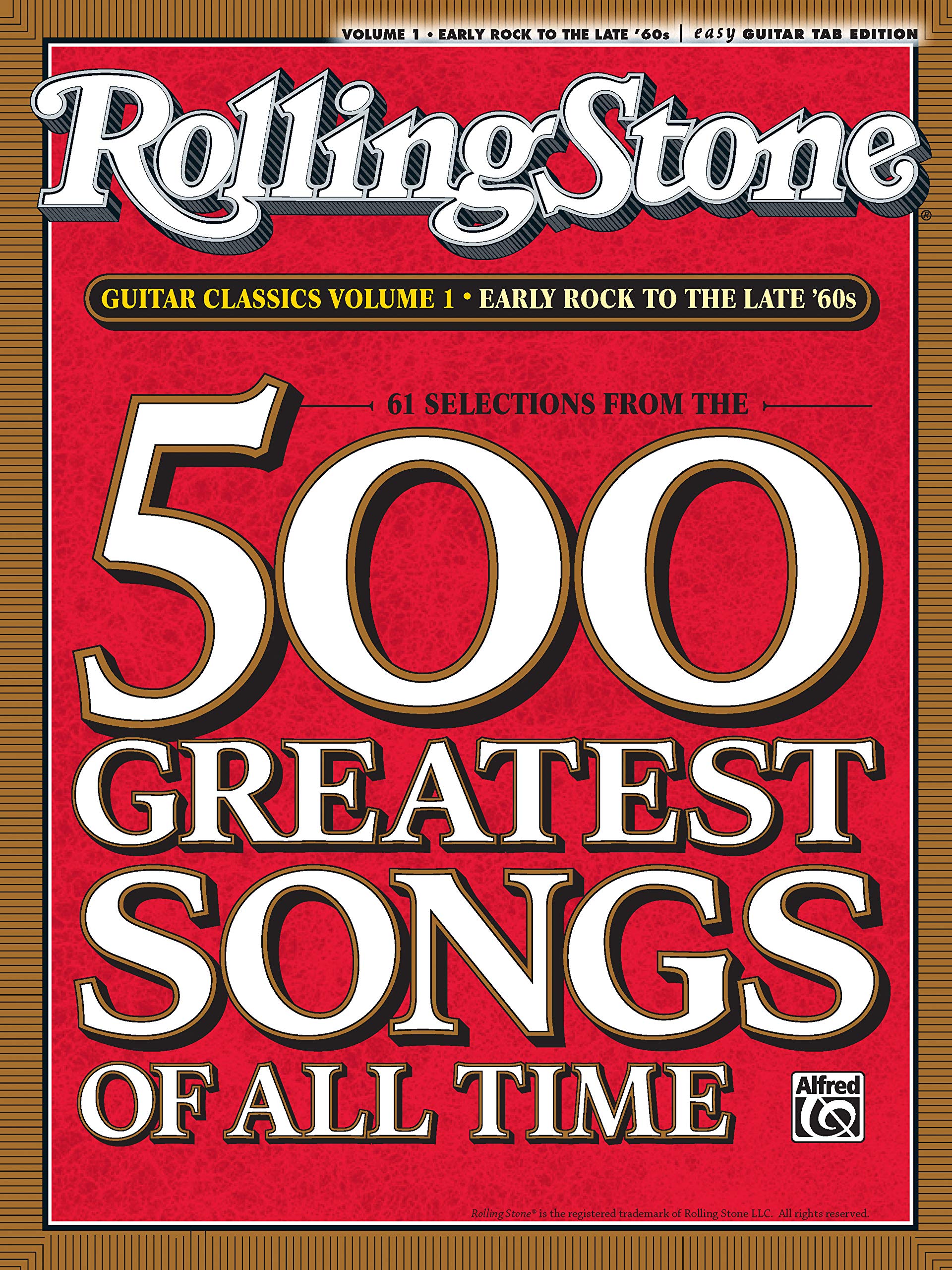Selections from Rolling Stone Magazine's 500 Greatest Songs of All Time: Early Rock to the Late '60s (Easy Guitar TAB),New