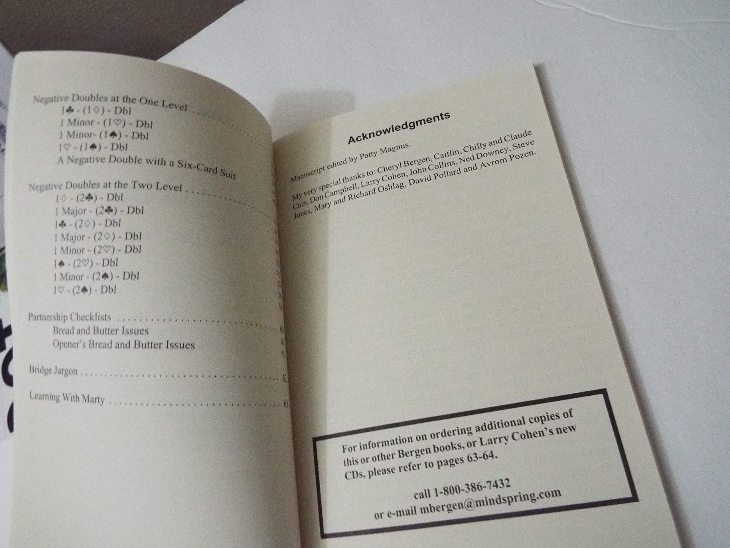 Introduction to Negative Doubles: A Mustread for the Aspiring Player,Used