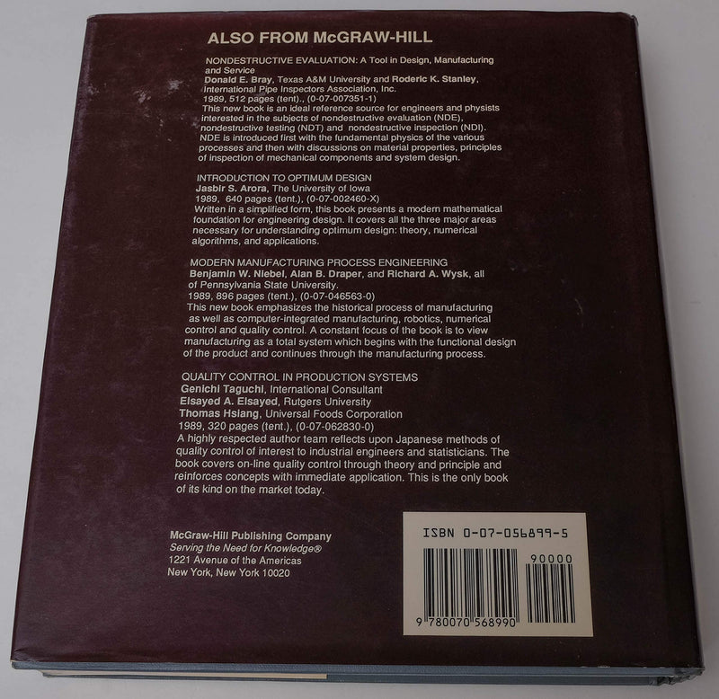 Mechanical Engineering Design (Mcgrawhill Series In Mechanical Engineering),Used