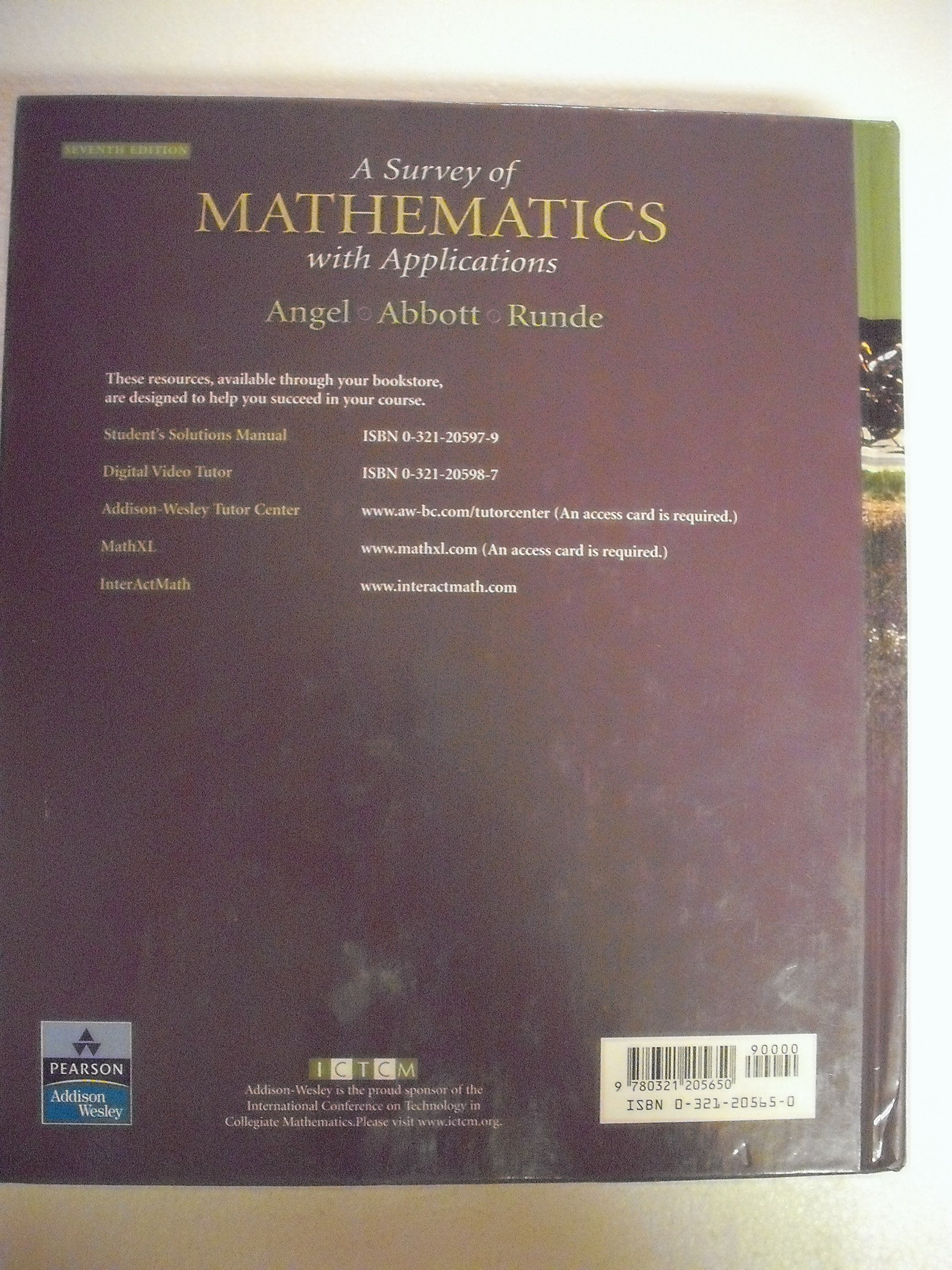 A Survey of Mathematics with Applications: Expanded Edition (7th Edition),Used