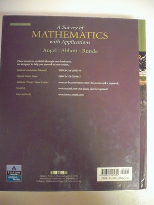A Survey of Mathematics with Applications: Expanded Edition (7th Edition),Used