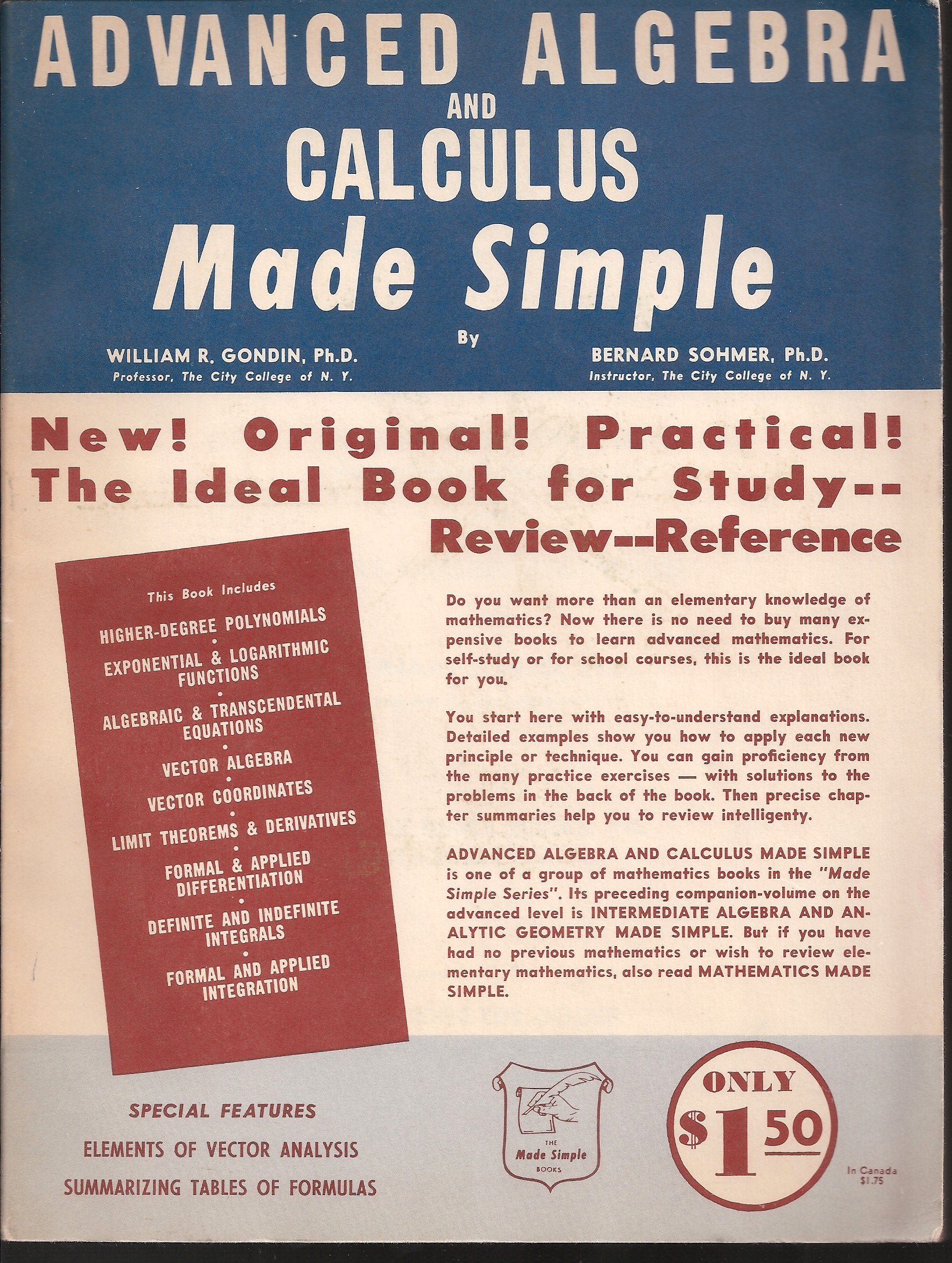 Advanced Algebra and Calculus Made Simple,Used