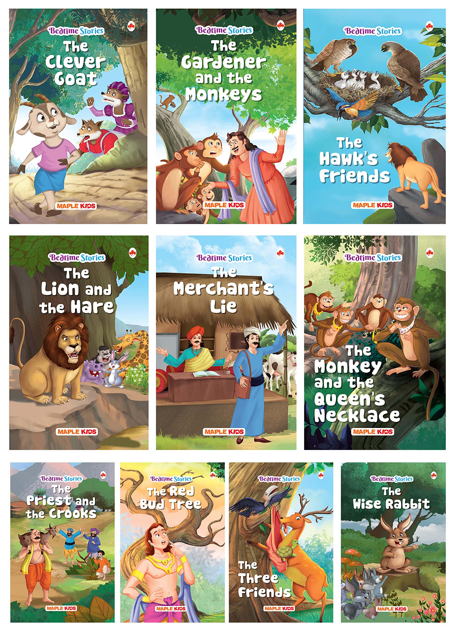 Story Books For Kids - Bedtime Stories (Illustrated) (Set Of 10 Books) - Moral Stories - English Short Stories With Colourful Pictures - Children Story Book - 3 Years To 10 Years Old Children- Read Aloud To Infants, Toddlers