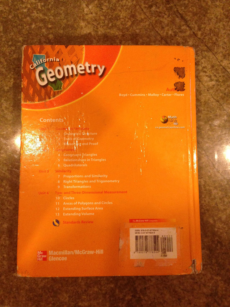 California Geometry: Concepts, Skills, and Problem Solving,Used