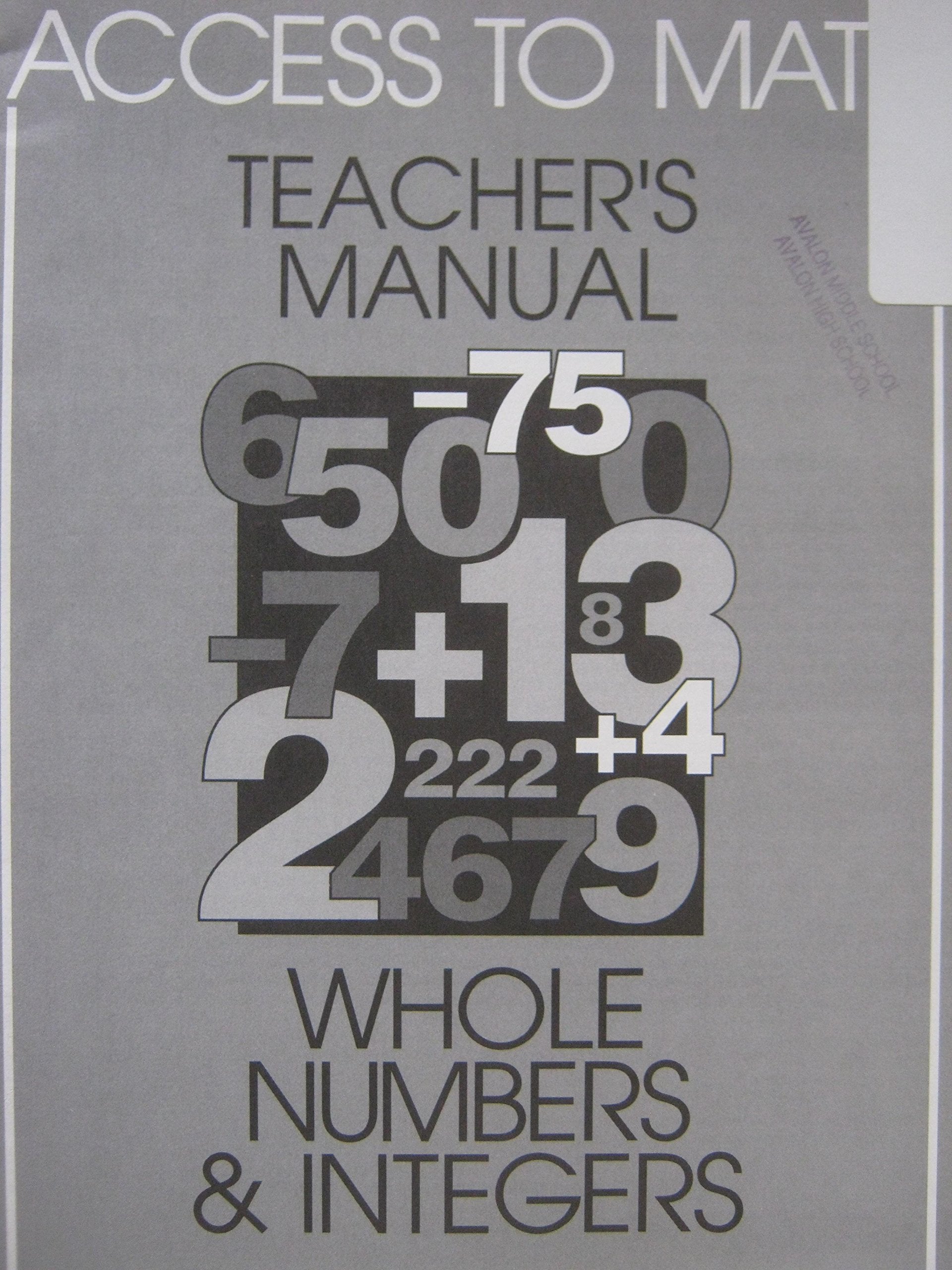 Access to Math: Whole Numbers and Integers Trm 96,Used
