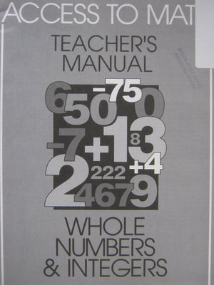 Access to Math: Whole Numbers and Integers Trm 96,Used