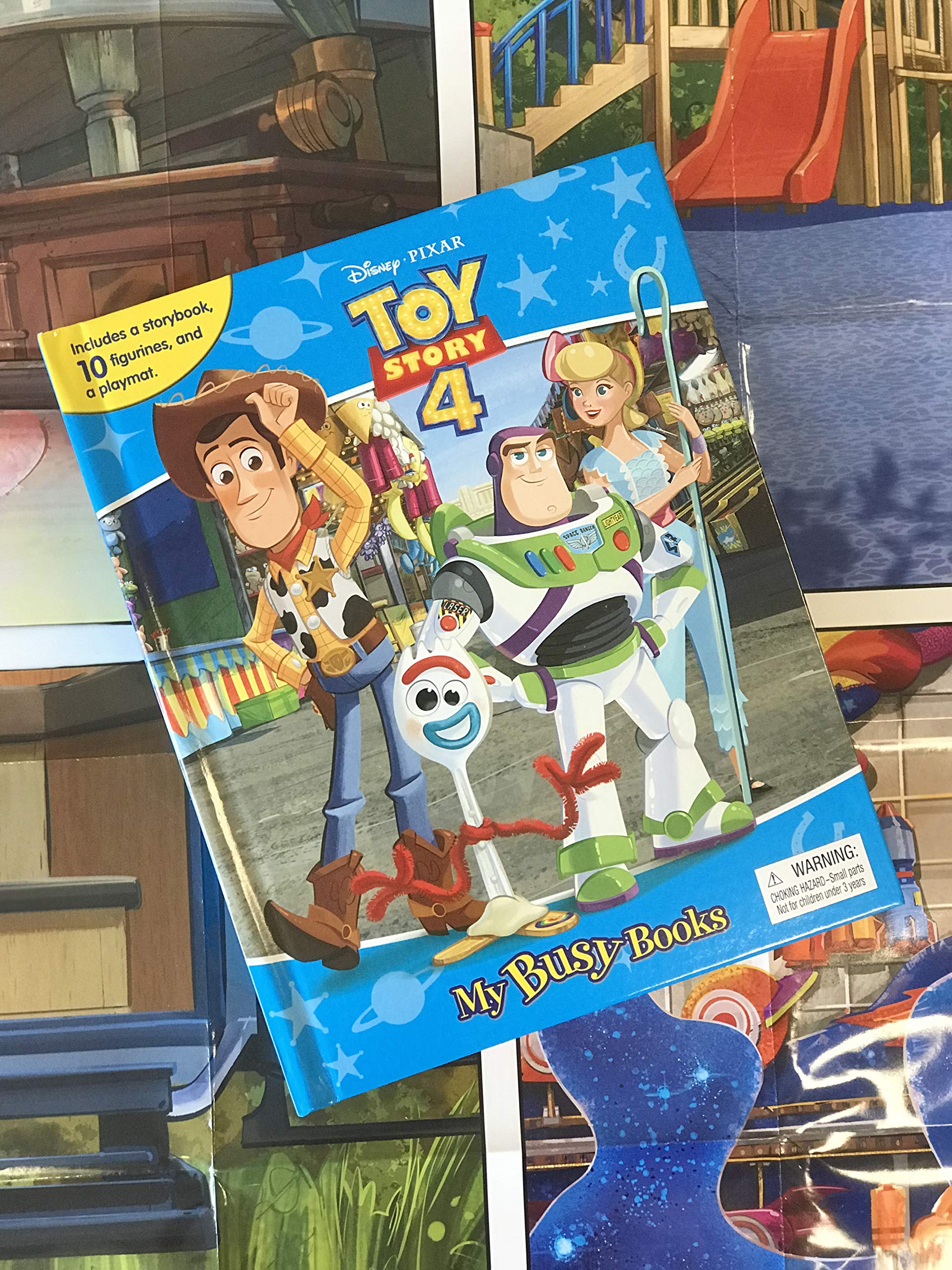 Disney / Pixar Toy Story 4 My Busy Books  Storybook, 10 Figurines, Playmat