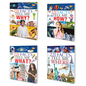 221 Facts  Tell Me Why, Tell Me How, Tell Me What And Tell Me Where Book For Kids : Learning Book For Kids, Knowledge Book For Kids, Children Learning Book | Set Of 4 Facts Book For Kids.