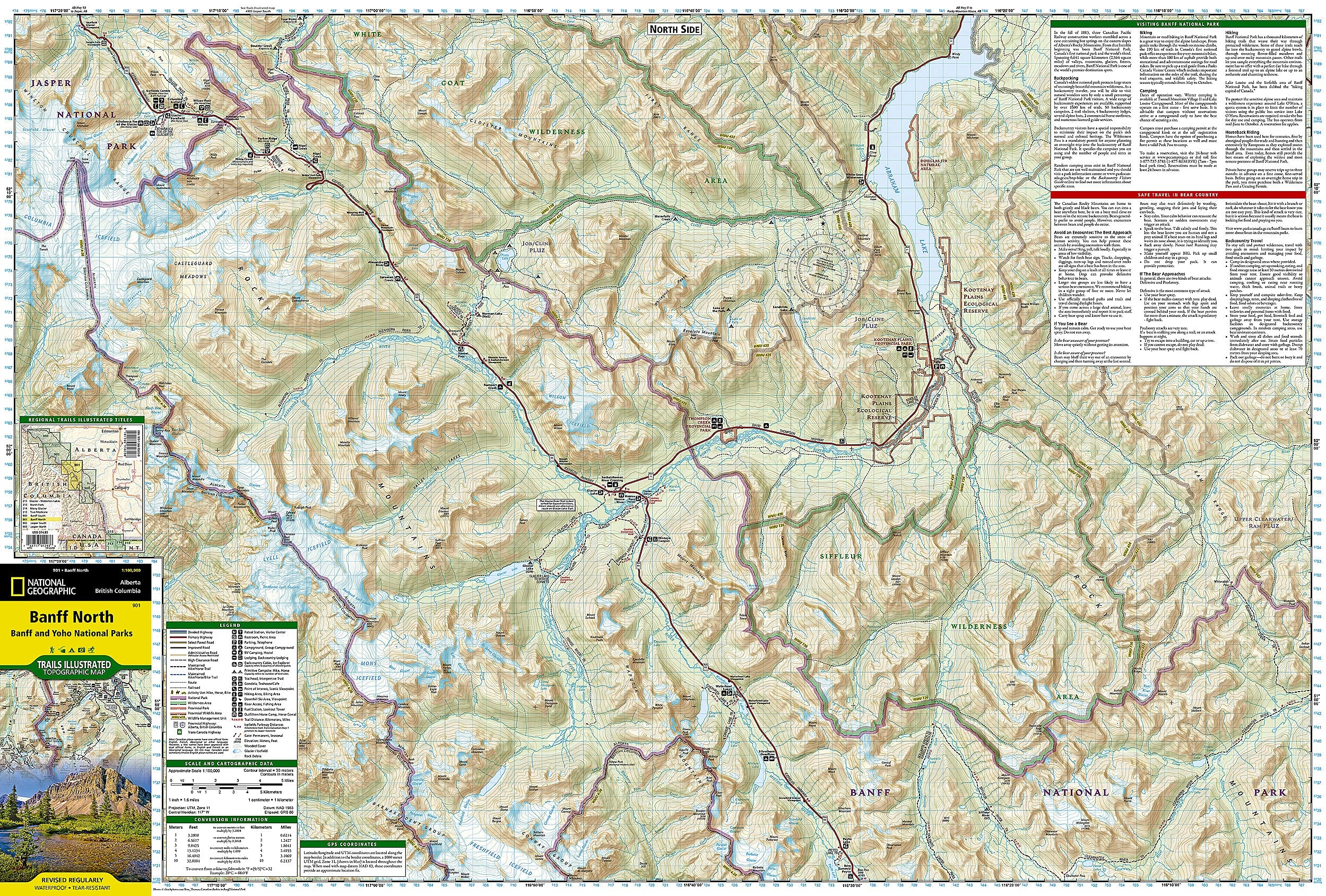 Banff North Map [Banff and Yoho National Parks] (National Geographic Trails Illustrated Map, 901),New