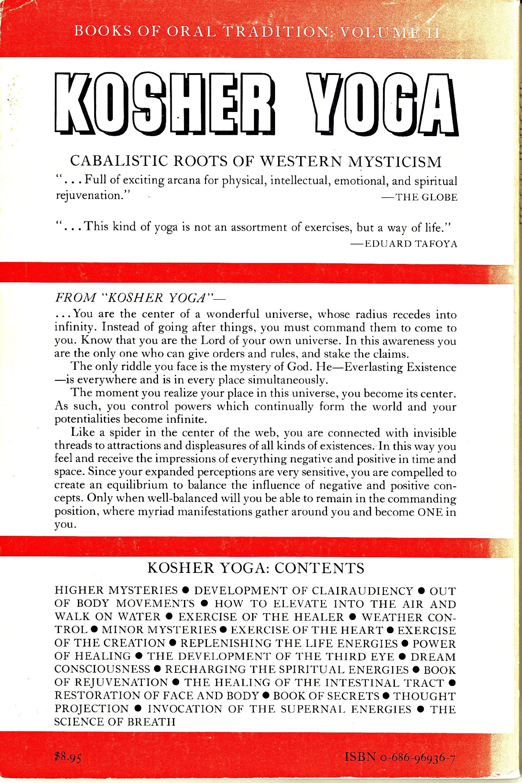 Kosher Yoga (Books of Oral Tradition, Volume Two),Used