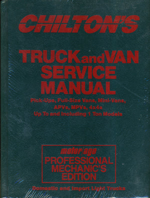 Chiltons Truck And Van Service Manual 19861990 : Motor/Age Professional Mechanics Edition,Used