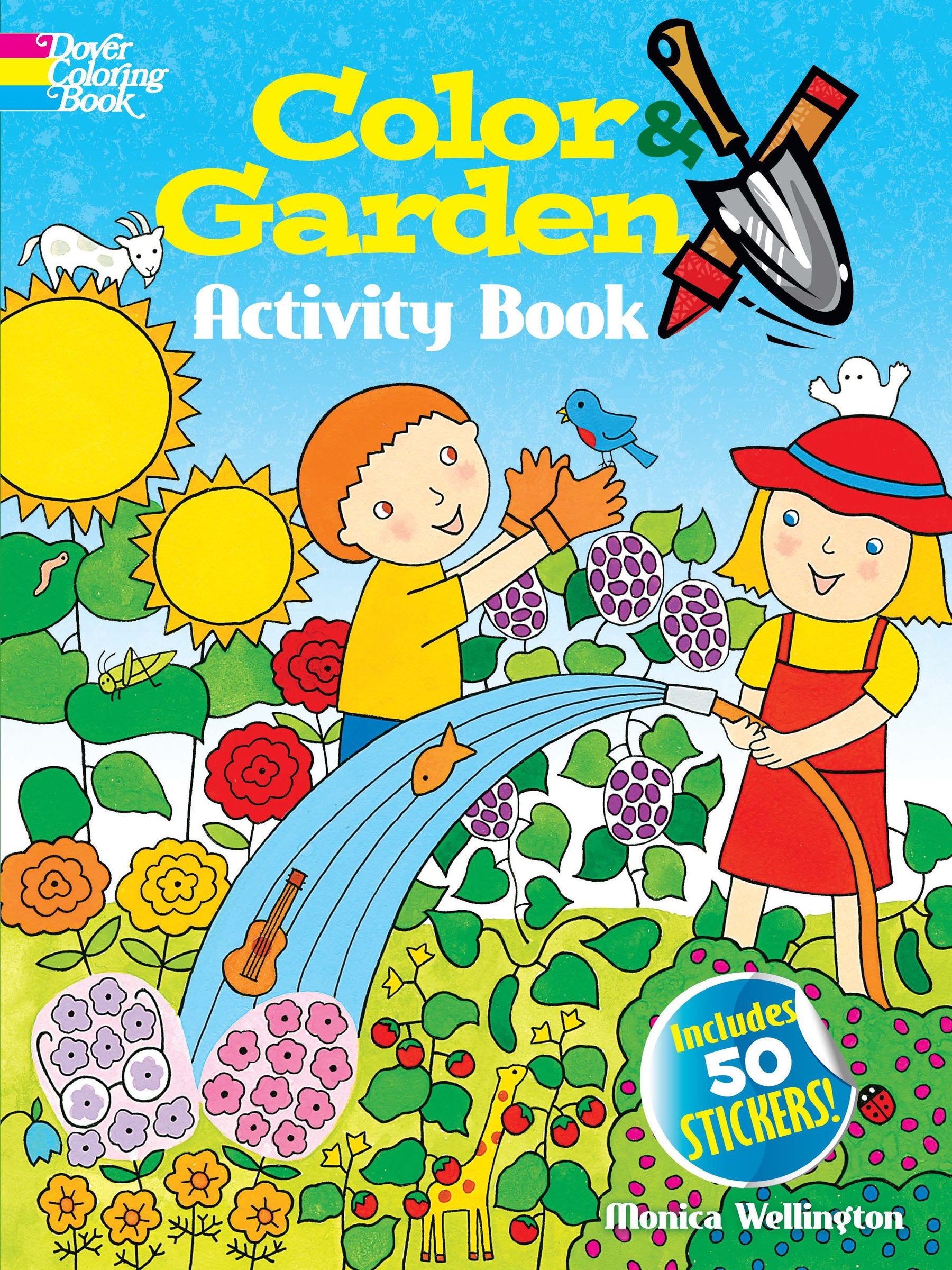 Color & Garden Activity Book with 50 Stickers! (Dover Children's Activity Books),Used