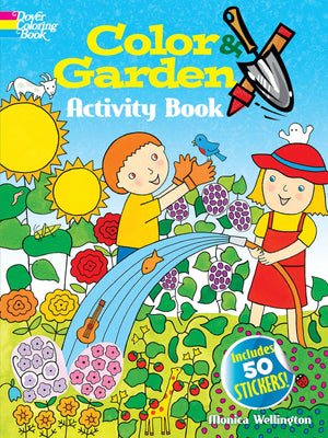 Color & Garden Activity Book with 50 Stickers! (Dover Children's Activity Books),Used