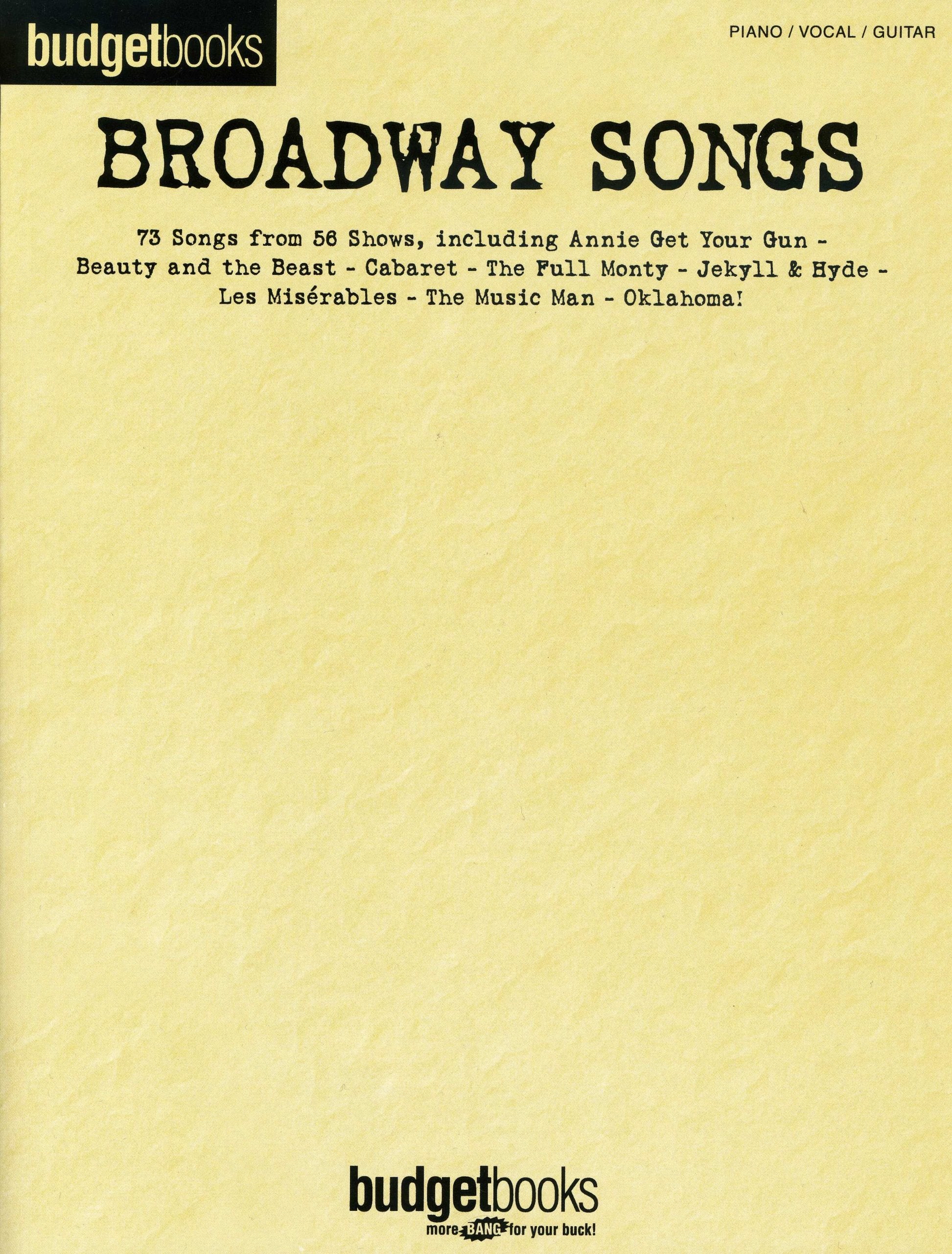 Broadway Songs: Budget Books