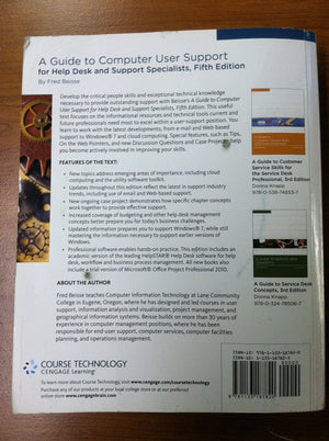 A Guide to Computer User Support for Help Desk and Support Specialists, 5th Edition,Used