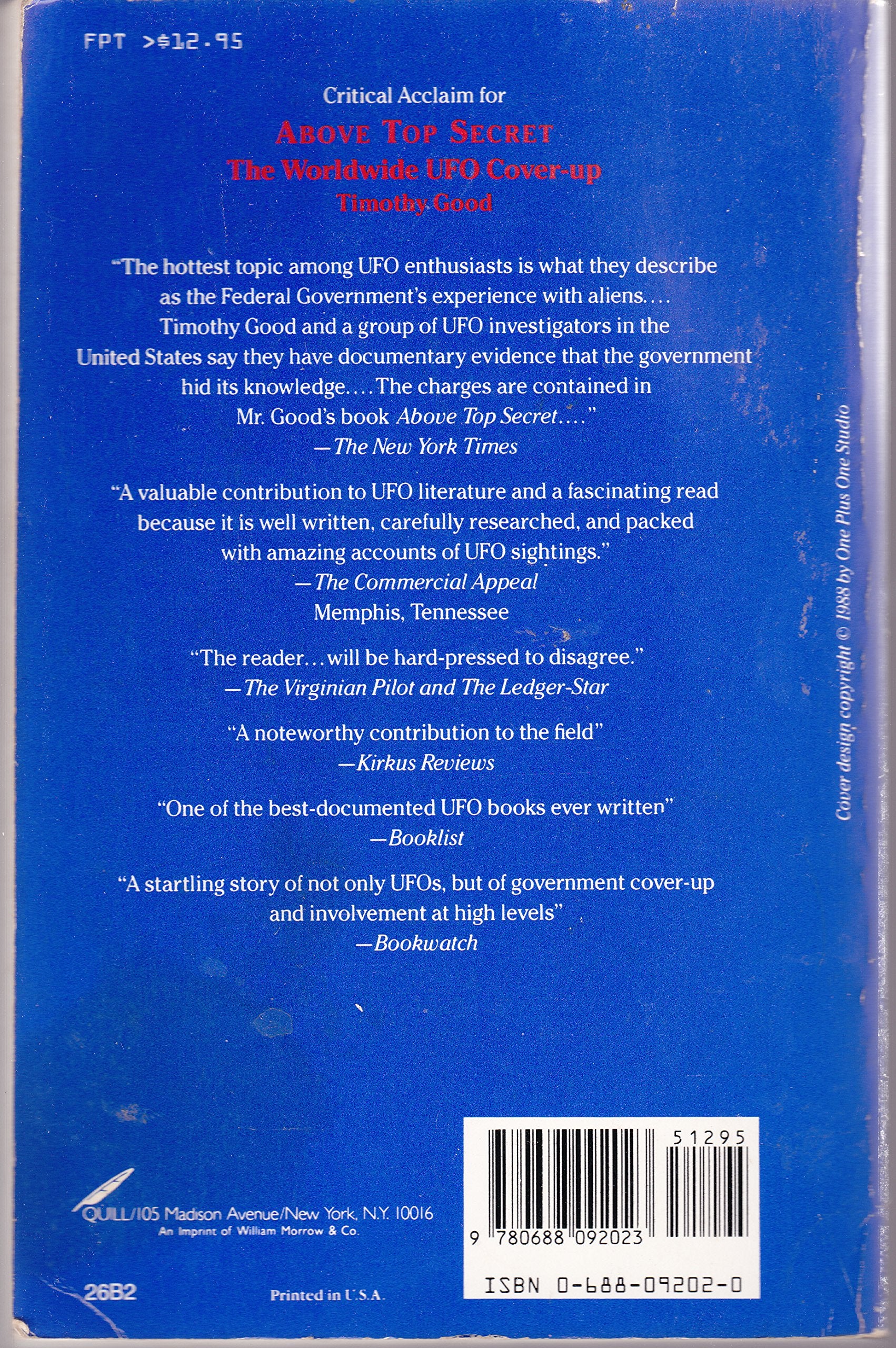 Above Top Secret: The Worldwide U.F.O. Coverup,Used