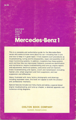 Chilton's Repair and TuneUp Guide: Mercedes Benz 195970,Used