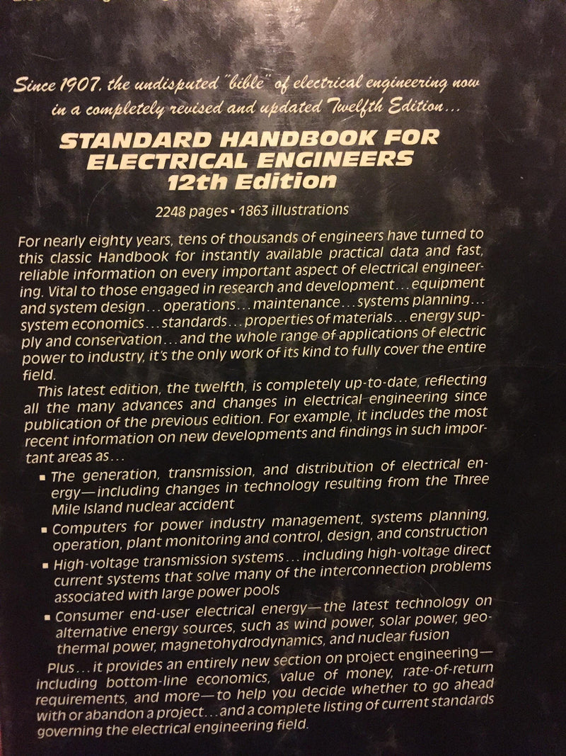 Standard Handbook For Electrical Engineers,Used
