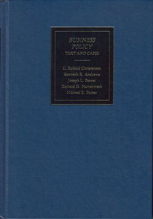 Business Policy: Texts And Cases-used