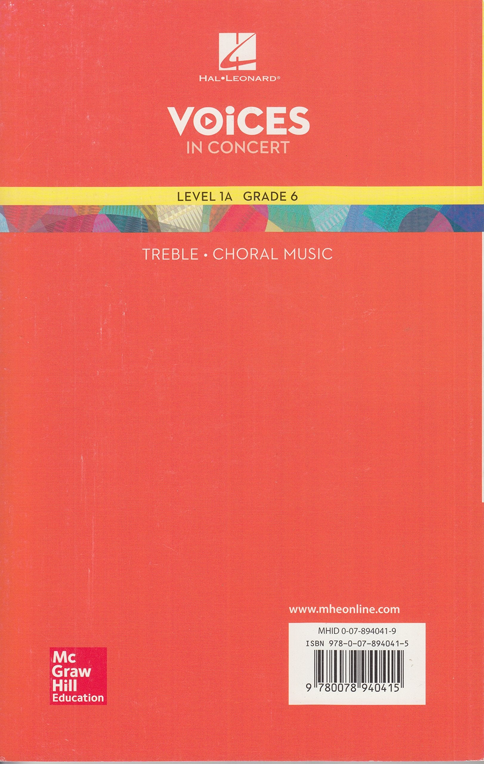 Hal Leonard Voices in Concert, Level 1A Treble Choral Music Book, Grade 6 (EXPERIENCING CHORAL MUSIC BEGINNING SE),Used