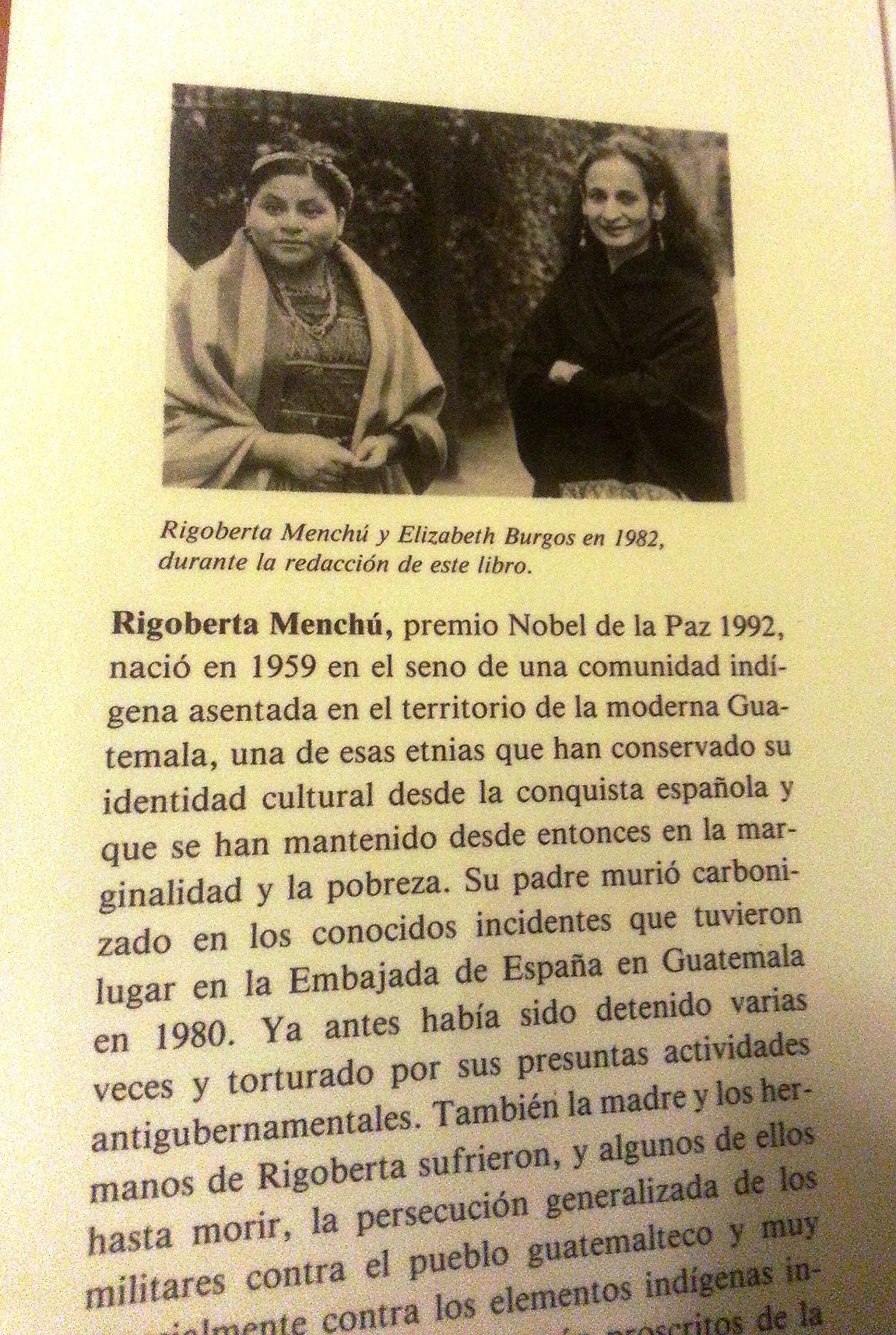 Me Llamo Rigoberta Mench Y As Me Naci La Conciencia