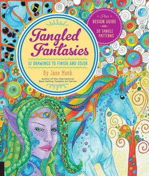 Tangled Fantasies: 52 Drawings To Finish And Color (Tangled Color And Draw)