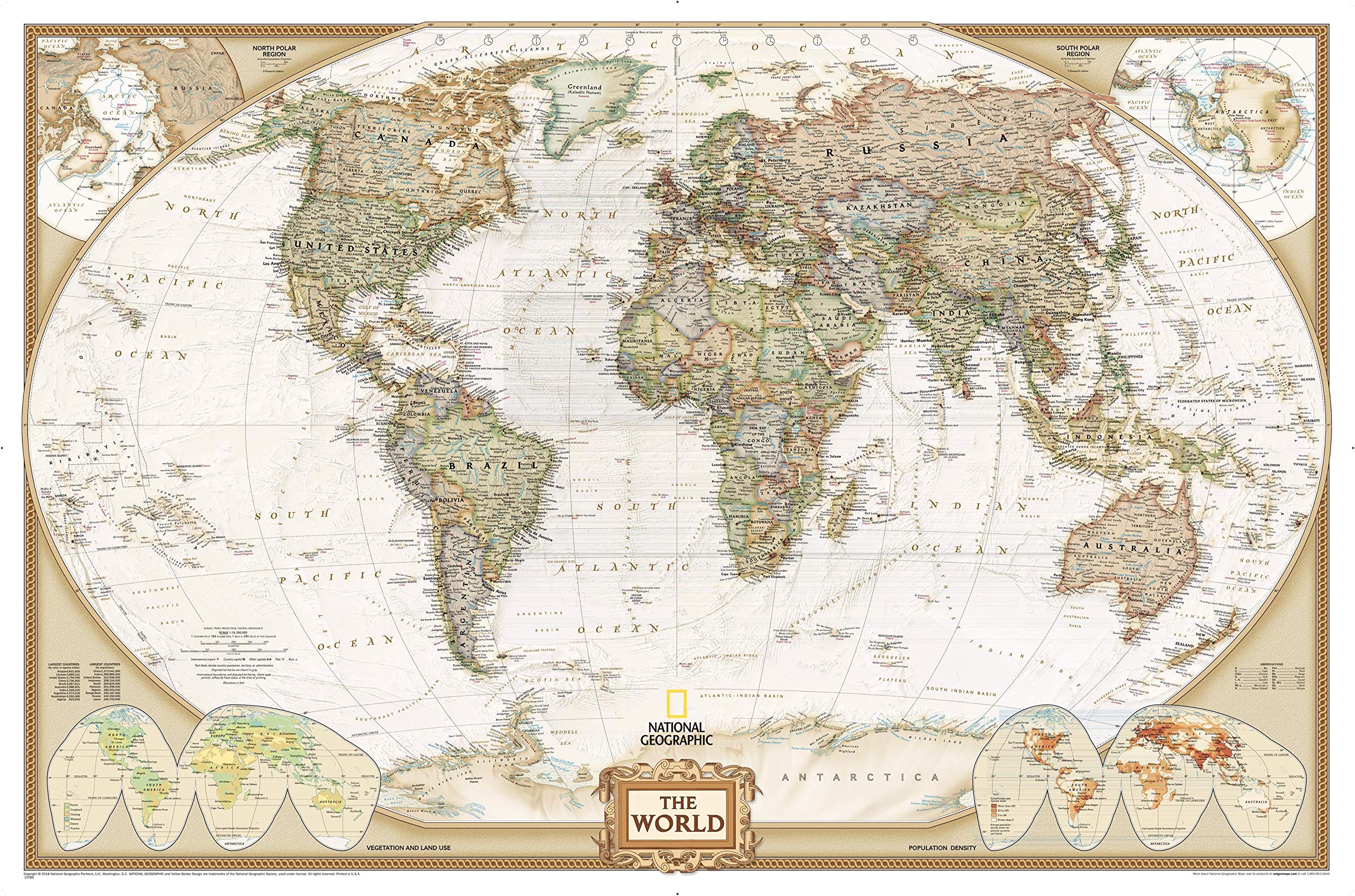 National Geographic World Wall Map  Executive  Laminated (Enlarged: 73 x 48 in) (National Geographic Reference Map)
