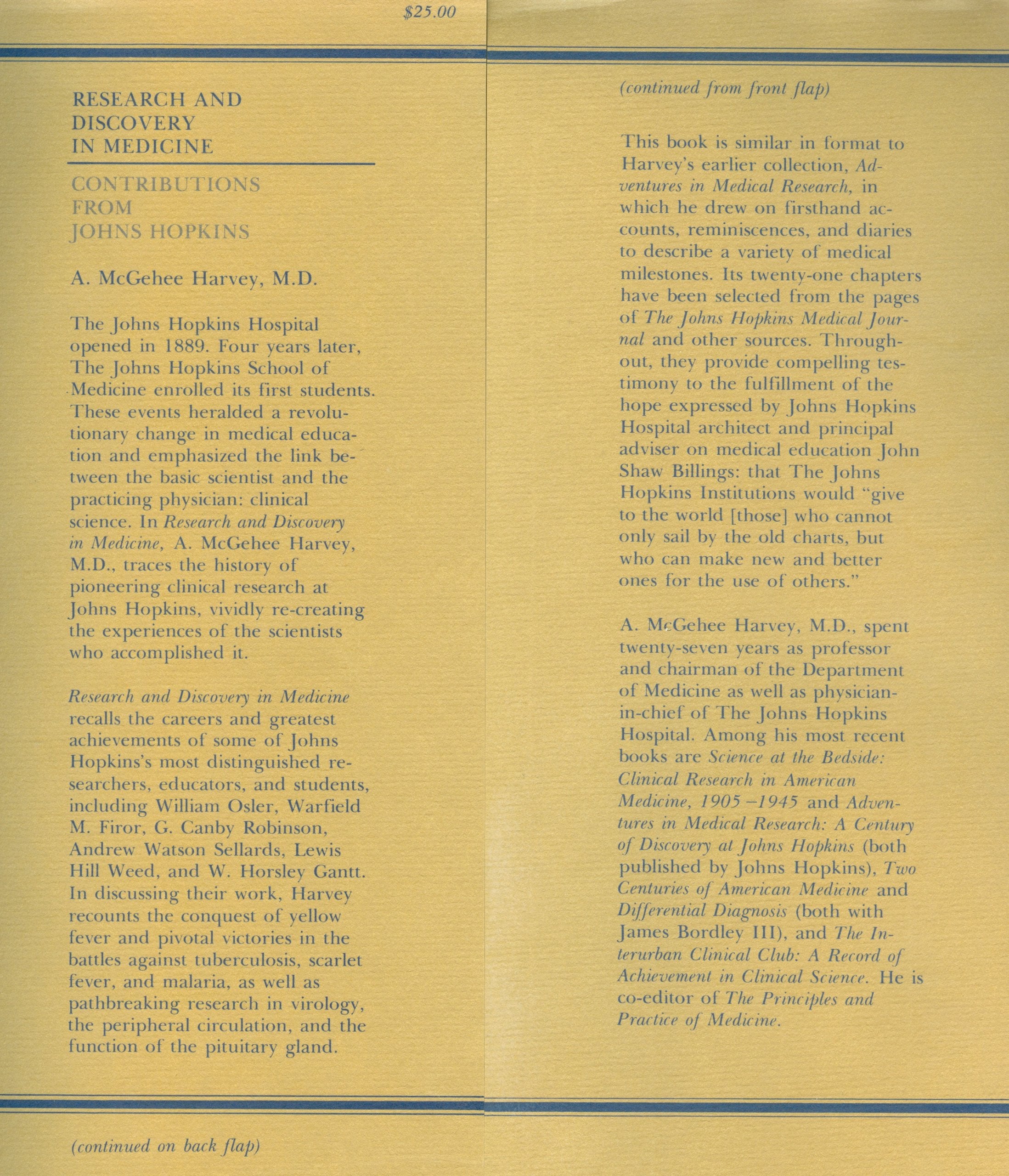 Research and Discovery in Medicine: Contributions from Johns Hopkins,Used