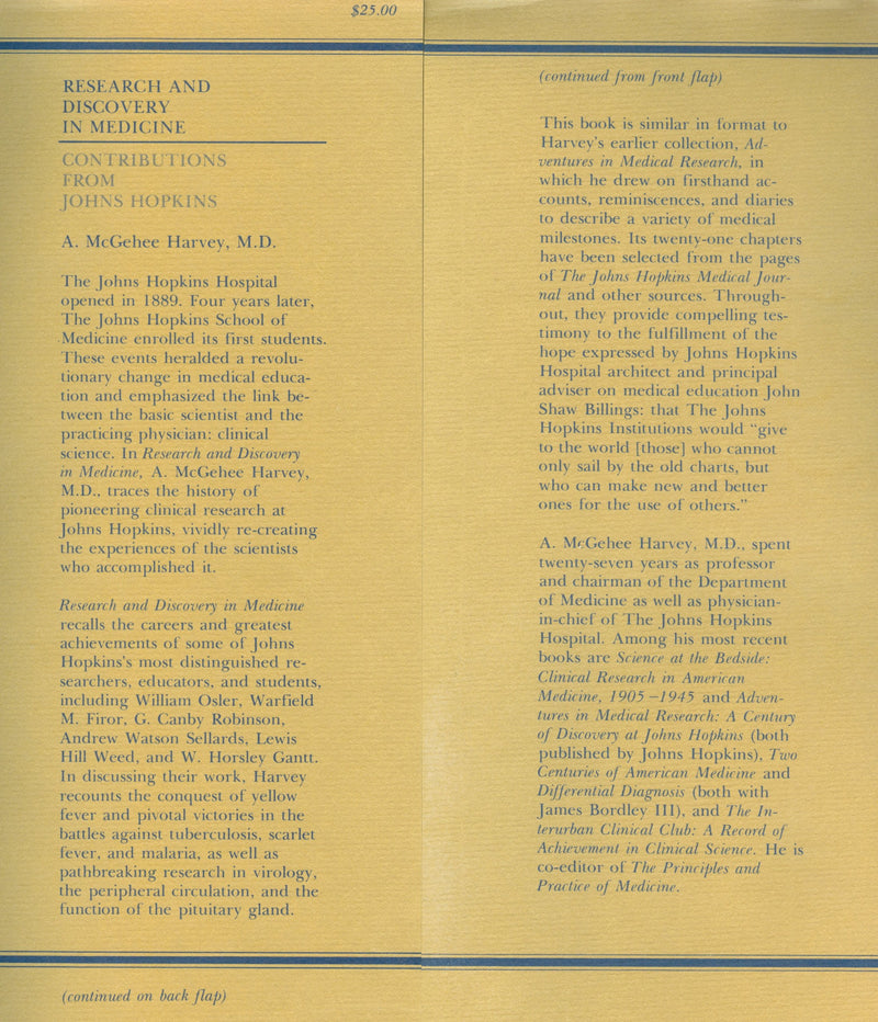 Research and Discovery in Medicine: Contributions from Johns Hopkins,Used