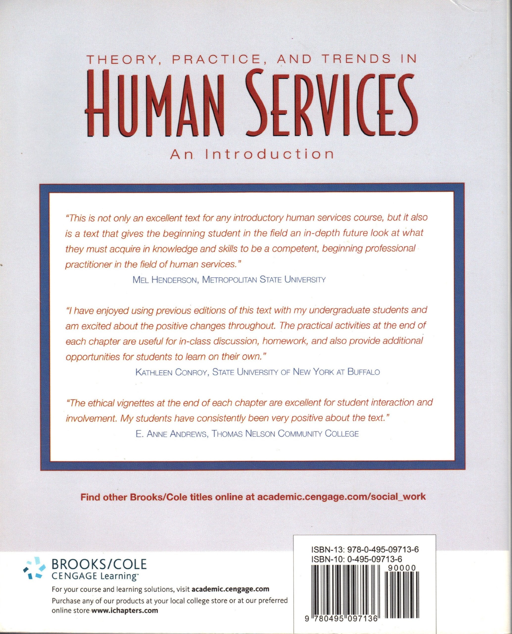 Theory, Practice, and Trends in Human Services: An Introduction,Used